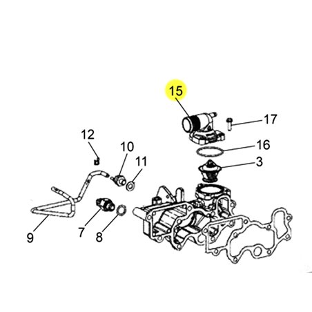 "Raccord Couverture Thermostat - Pièce de rechange pour Piaggio Quargo"