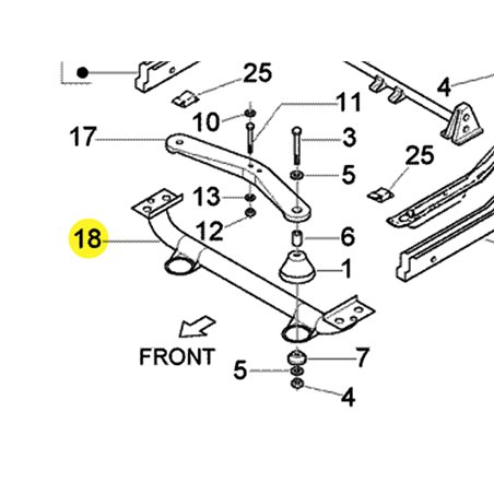 "Traverse de Support Moteur Avant - Pièce de Rechange pour Piaggio Quargo"