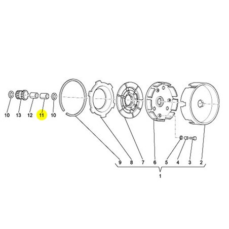 "Spare Steel Bushing Clutch Gear - Compatible with Piaggio Ape TM 703"