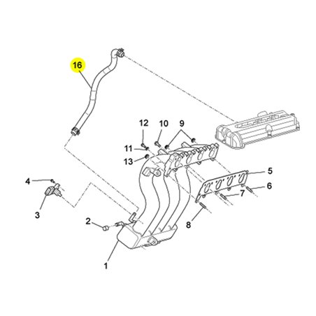 "Suction Vapor Tube Valve Cover - Spare Part for Piaggio Porter Multitech"