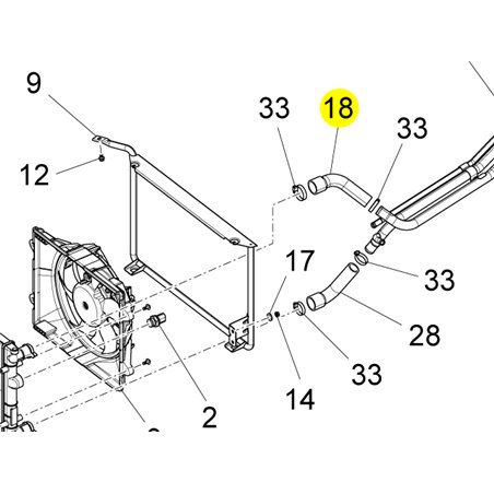 "Radiator Hose - Replacement Suitable for Piaggio Quargo"