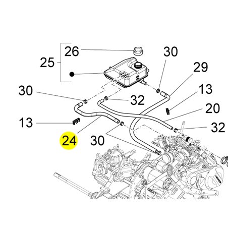 "Expansion Vessel Supply Pipe - Replacement for Piaggio Quargo"