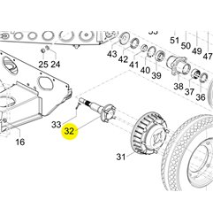 "Rear Wheel Axle Assembly - Spare Part for Ape Calessino"