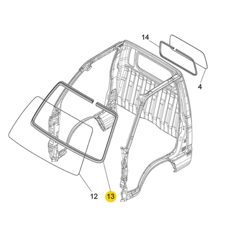 "Windshield Glass Seal - Replacement for Piaggio Porter and Quargo"