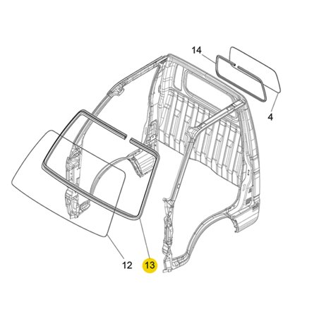 GASKET GLASS WINDSHIELD FOR PIAGGIO PORTER - QUARGO | 5612187Z01000