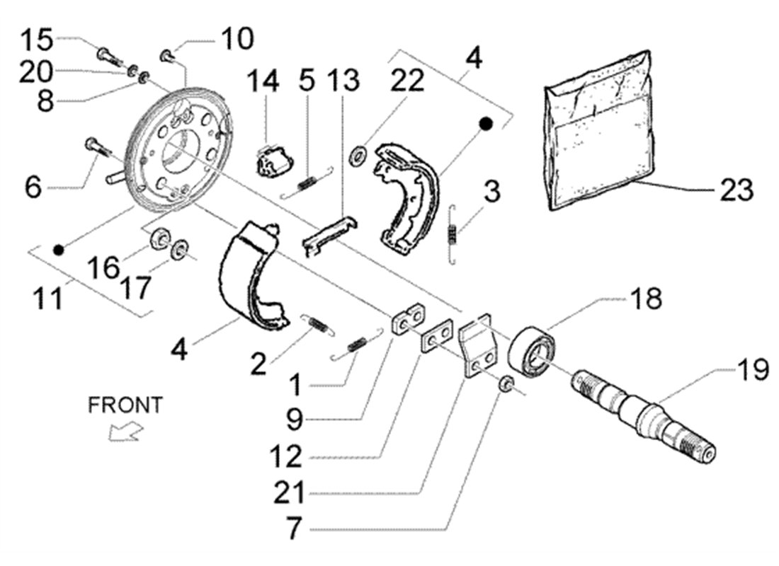 Rear brake shoe carrier disc