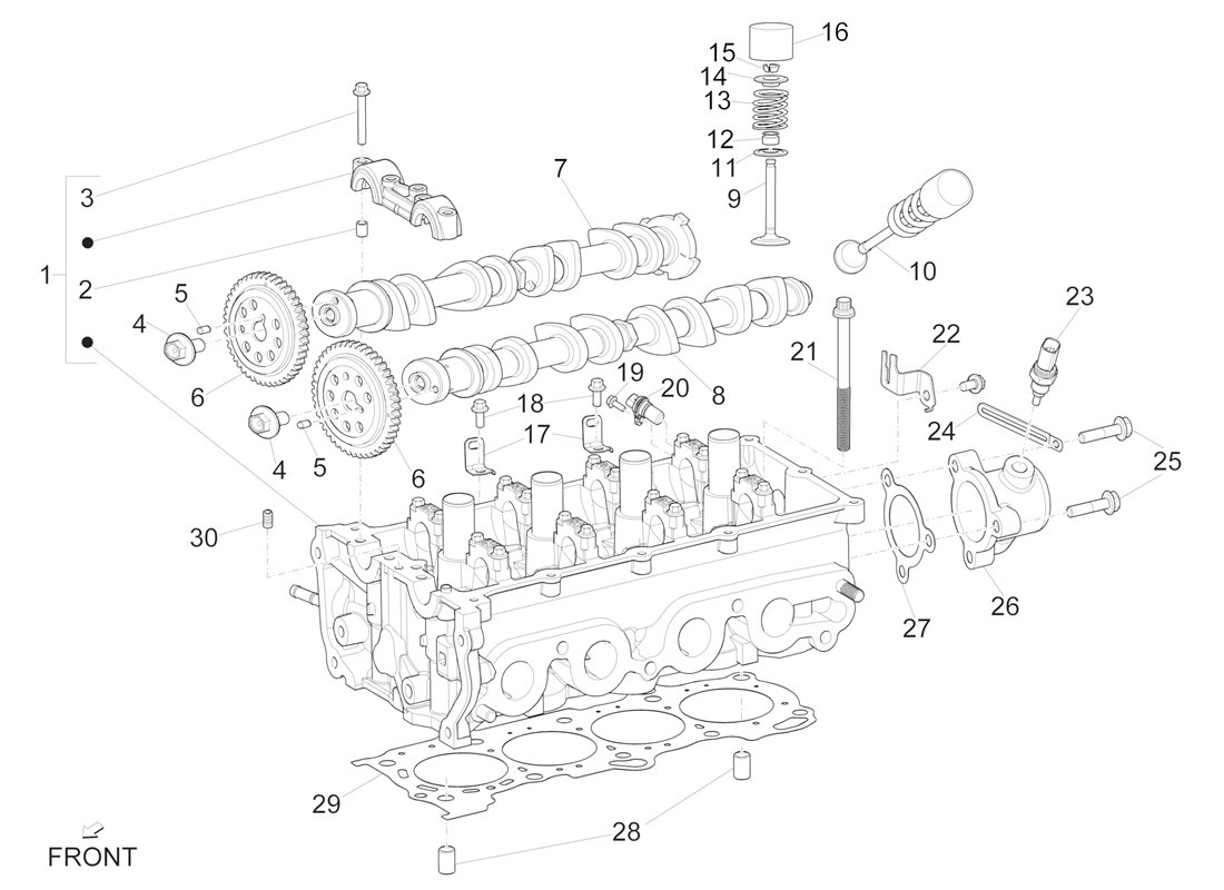 "Pièces de Groupe Tête et Soupapes pour Piaggio Porter Multitech E6 2015-2020"