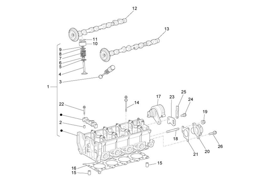 "Pièces de rechange pour Tête de Cylindre et Valves pour Piaggio Porter Multitech E5 2010-2015"