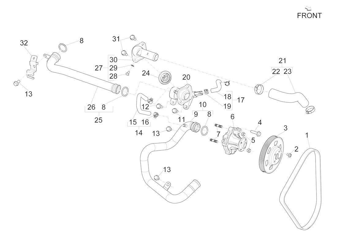 "Pompes à Eau de Haute Qualité pour Piaggio Porter Multitech E6 2015 - 2020"