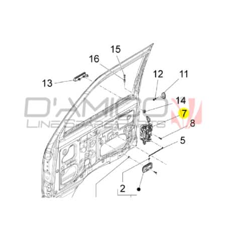Serratura porta anteriore lato sinistro per Piaggio Porter e Quargo