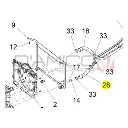Kühler-Rücklaufschlauch für Piaggio Quargo
