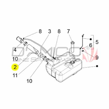 Fuel Tank Connection Hose Piaggio Quargo