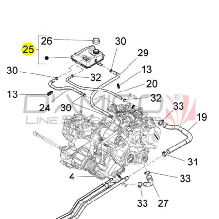 Serbatoio liquido di raffreddamento per Piaggio Quargo