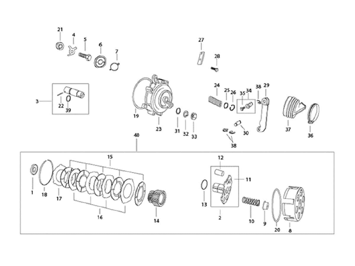 Piaggio Ape Classic 400 Diesel Clutch Exploded View